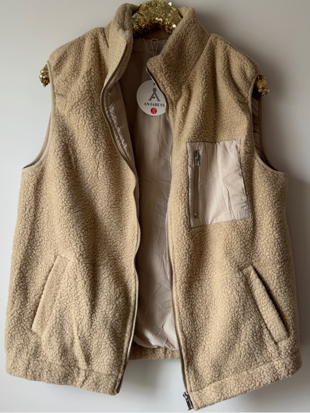 Fleece zip up vest